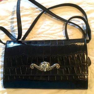 Brighton Black Crocodile Embossed Trifold